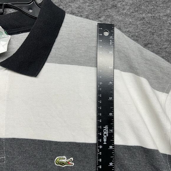 Lacoste Men's Classic Fit Polo Shirt Size 10 5XL Green Cotton Stripped - Picture 2 of 7